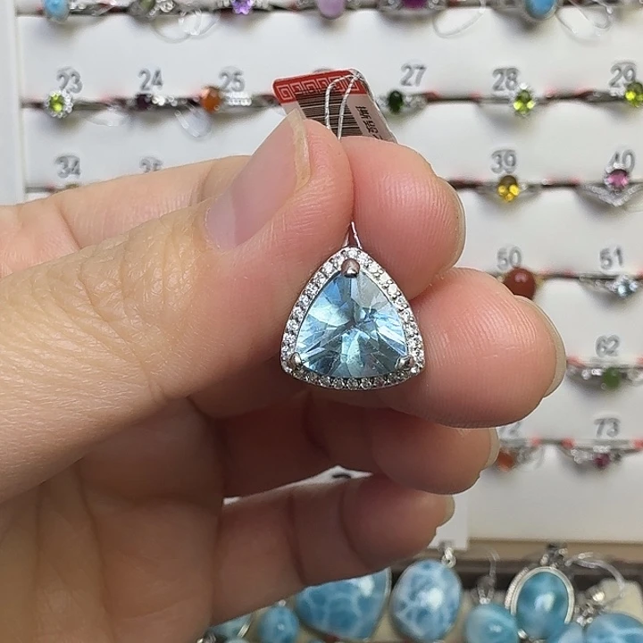 烟晶颈饰银S925镶嵌