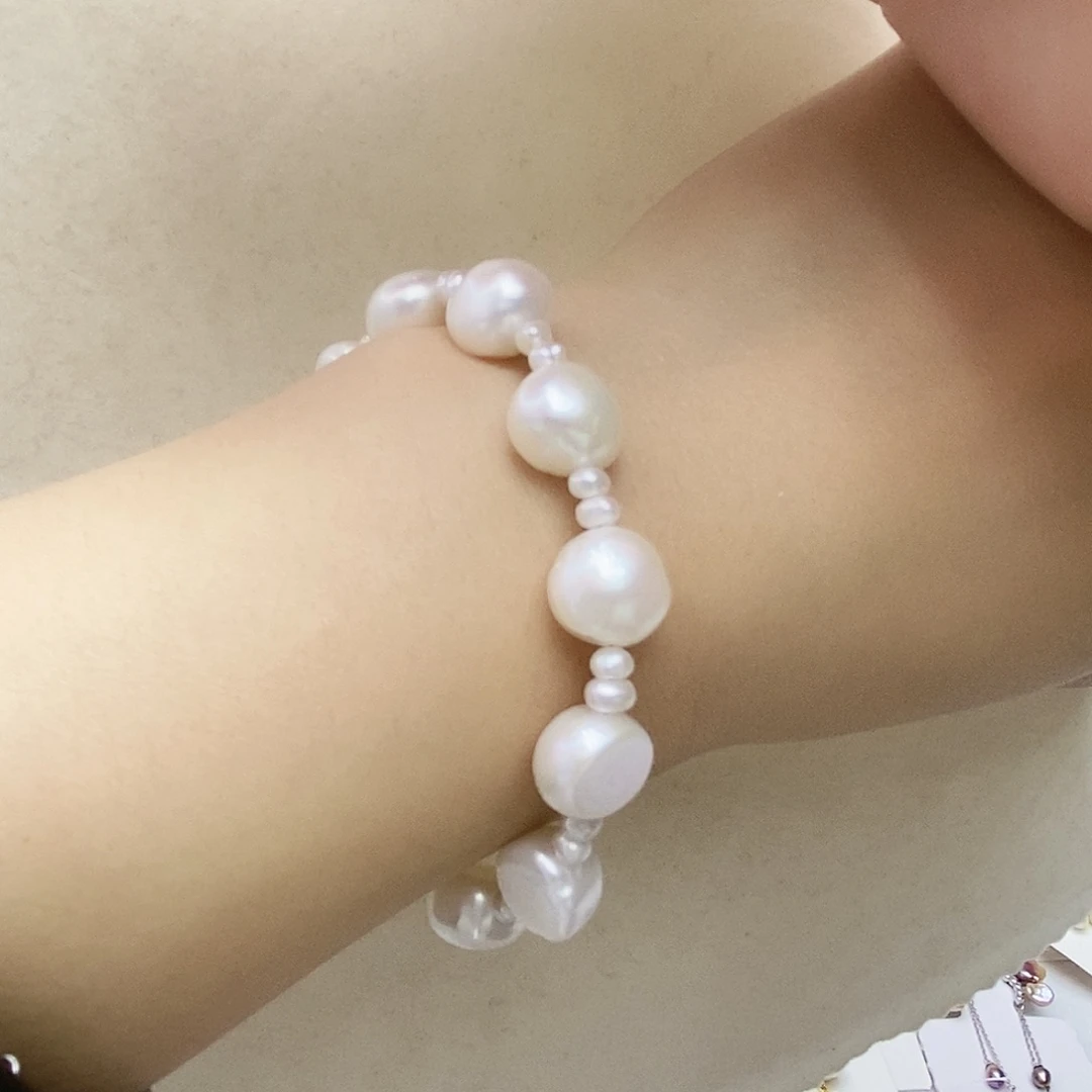 淡水珍珠手绳银S925镶嵌