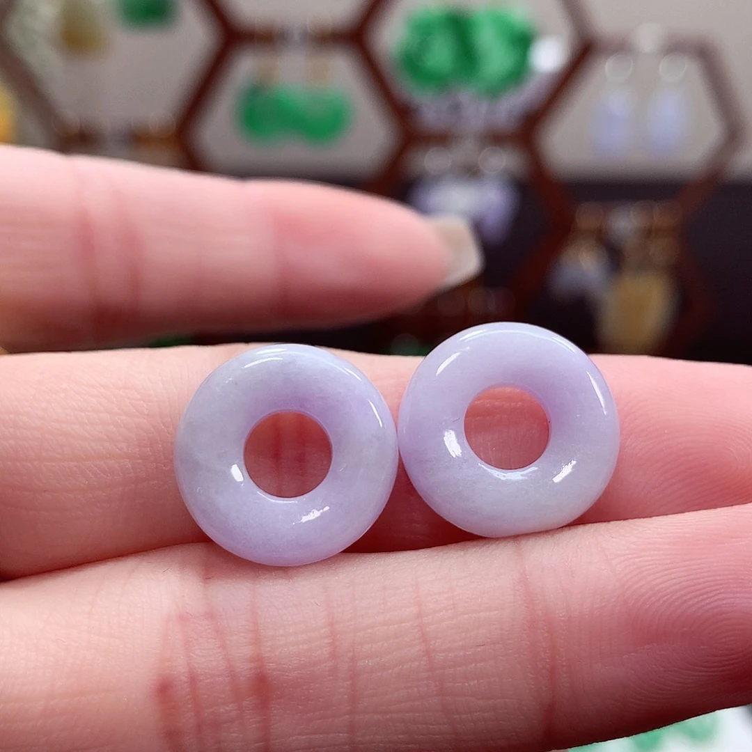 翡翠耳饰未镶嵌天然翡翠