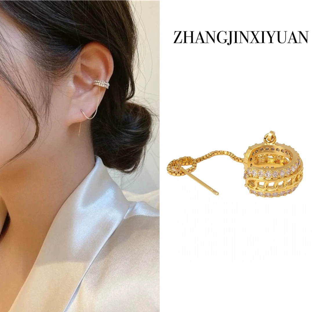 925银耳饰 ZJ XIYUAN镀k金【东大门】金属耳骨夹设计感百搭无耳洞