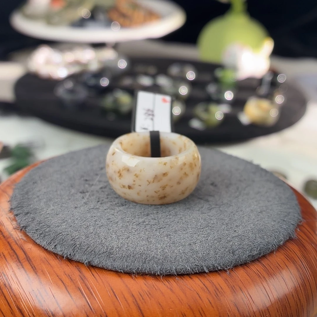 和田玉未镶嵌戒指b47桂花墩17.8不退换