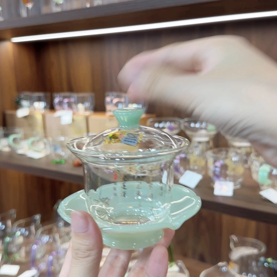 禾器爱莲说禾荷盖碗浅玉色