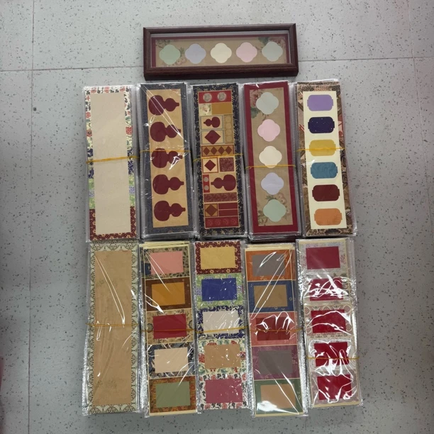 迷你宣纸画框摆台书法文创桌面装饰软卡玻璃相框