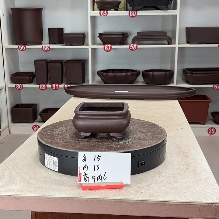 紫砂花盆束口小四方