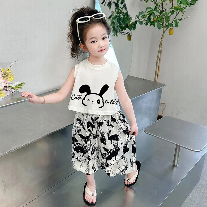 女童夏款套装2026新款宝宝背心洋气休闲防蚊裤两件套网红儿童夏装