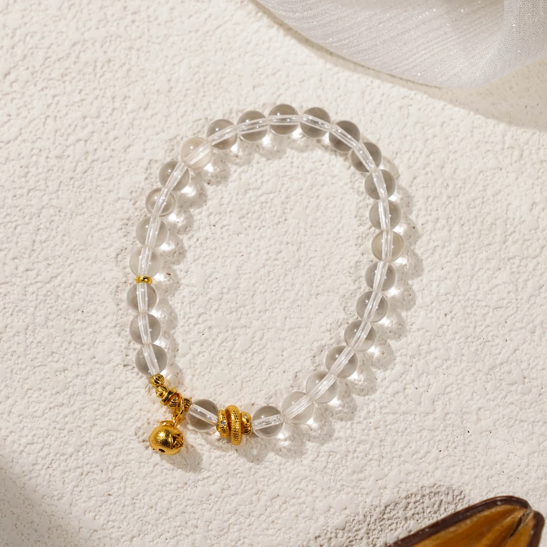 【金蛇报福】白水晶手串 （天然珠宝多样性发其一）