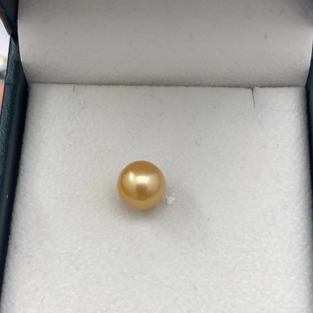 海水珍珠裸珠9-10mm金珠