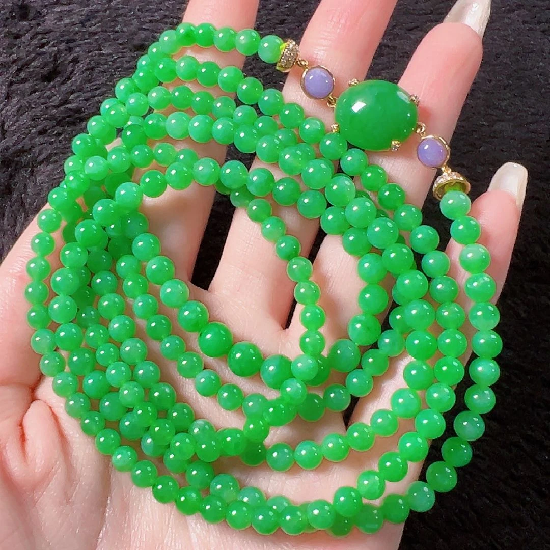 翡翠18K金镶嵌颈饰签收后24小时鉴赏期，过时不退