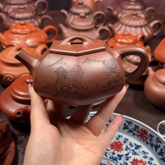 茶壶紫砂孤****影原矿紫泥300毫升