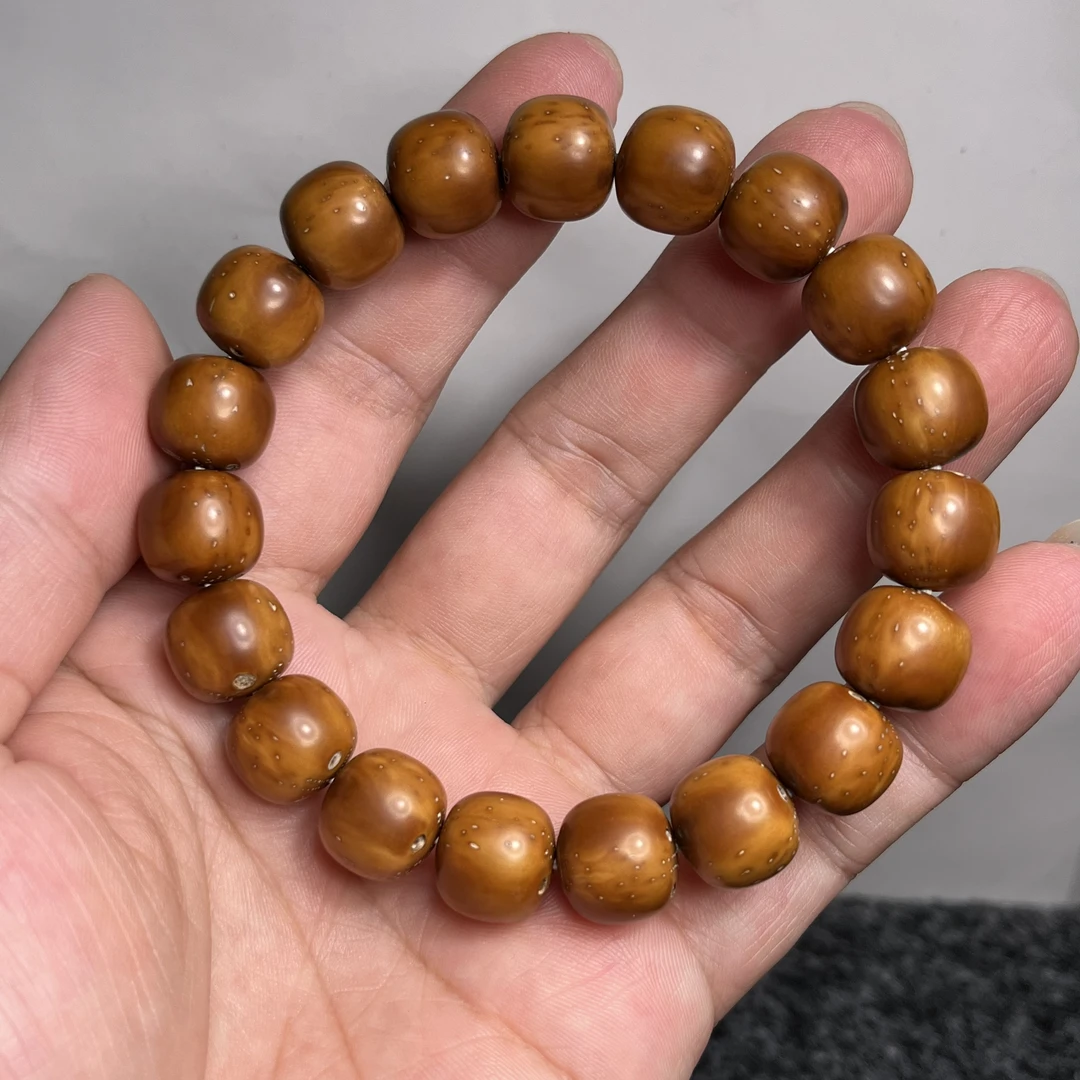 文玩紫金鼠半实心精工菩提籽手串男女款单圈老型桶珠念珠佛珠天然