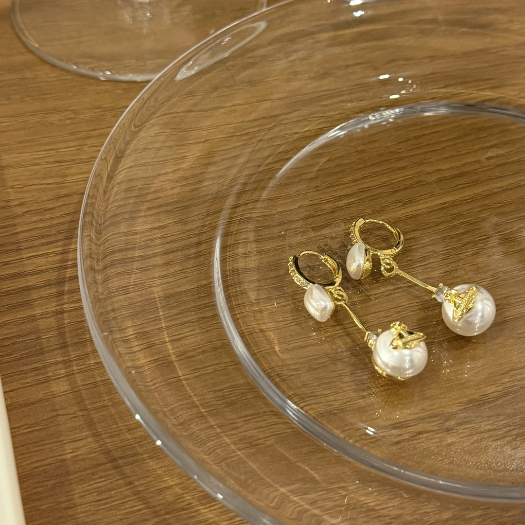 铜合金仿珍珠耳饰 HRY0-铜合金星球简约个性百搭耳钉HRY0-1358