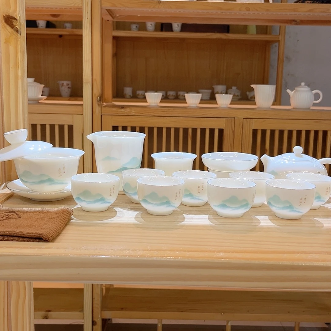 【御瓷斋】羊脂玉瓷茶具套装