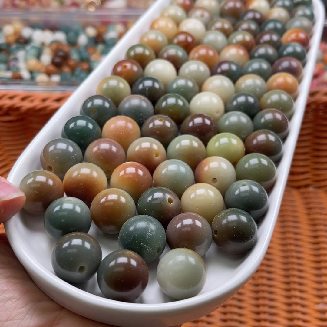 吊坠白玉菩提p x03/17mm/15颗敦煌圆珠瑕