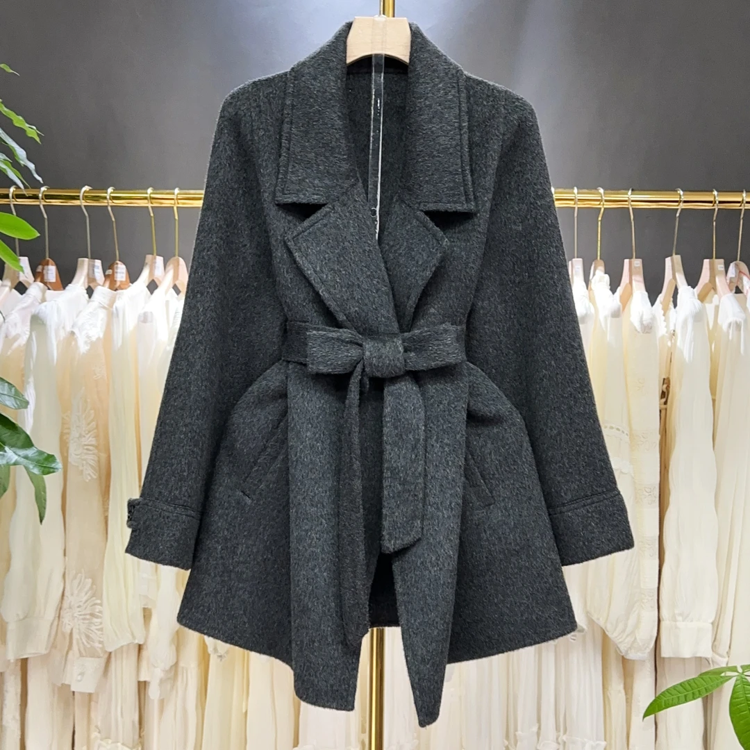 【A9313】毛呢大衣外套女2025秋冬新款时尚气质毛呢外套
