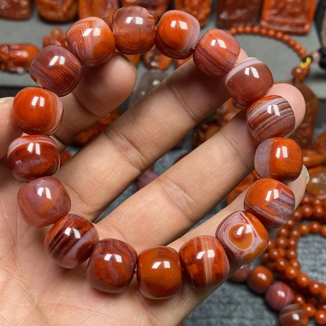 南红玛瑙手串未镶嵌13+’m