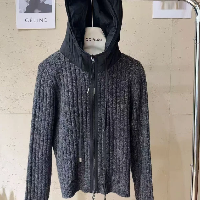 珊珊家女秋冬韩系连帽重工针织开衫毛衣上衣新款