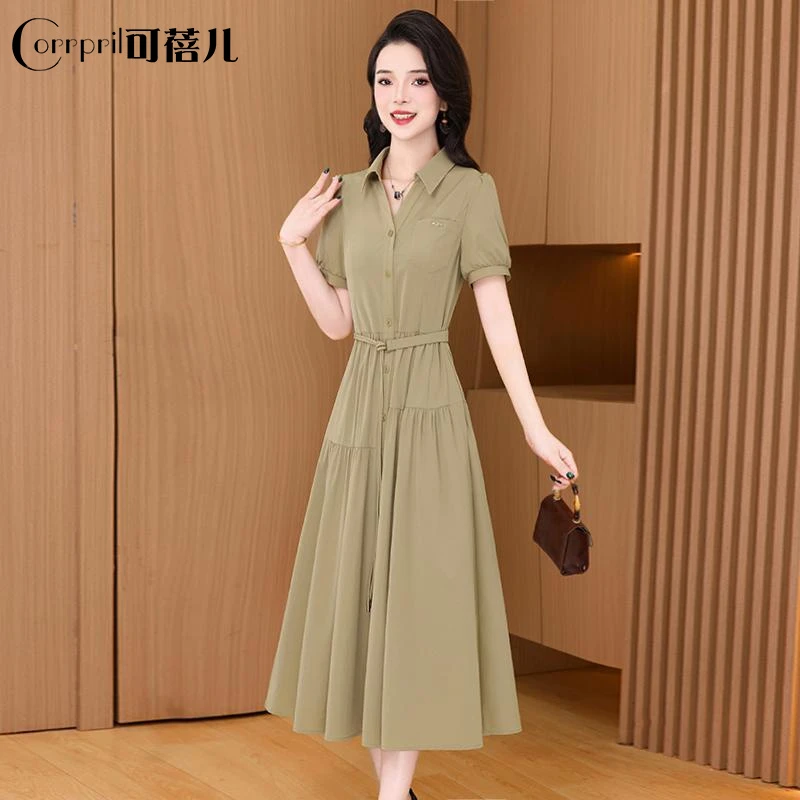 【可蓓儿】品牌小个子时尚气质连衣裙2025新款收腰显瘦减龄爆款裙子