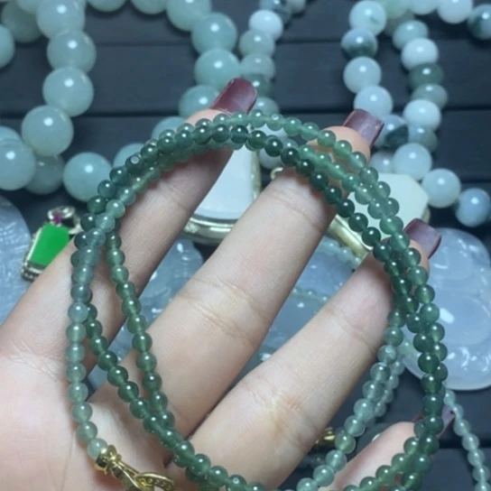 定制翡翠未镶嵌卡3.6小米珠