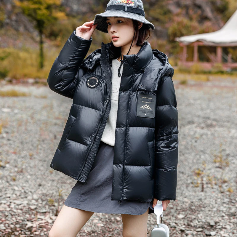 蒙口潮牌短款羽绒服款冬季2025新款高级感羽绒保暖羽绒服女