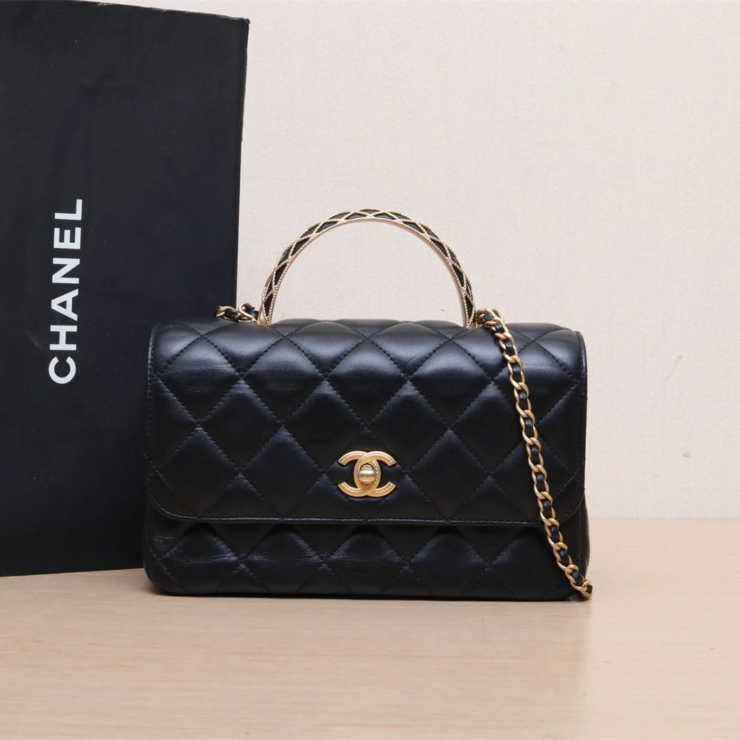 95新 Chanel/香奈儿 【双双满减】23A CF口盖包 23.5浮雕手柄芯片