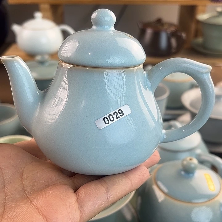 瓷片原矿原产地精品天青小梨壶029