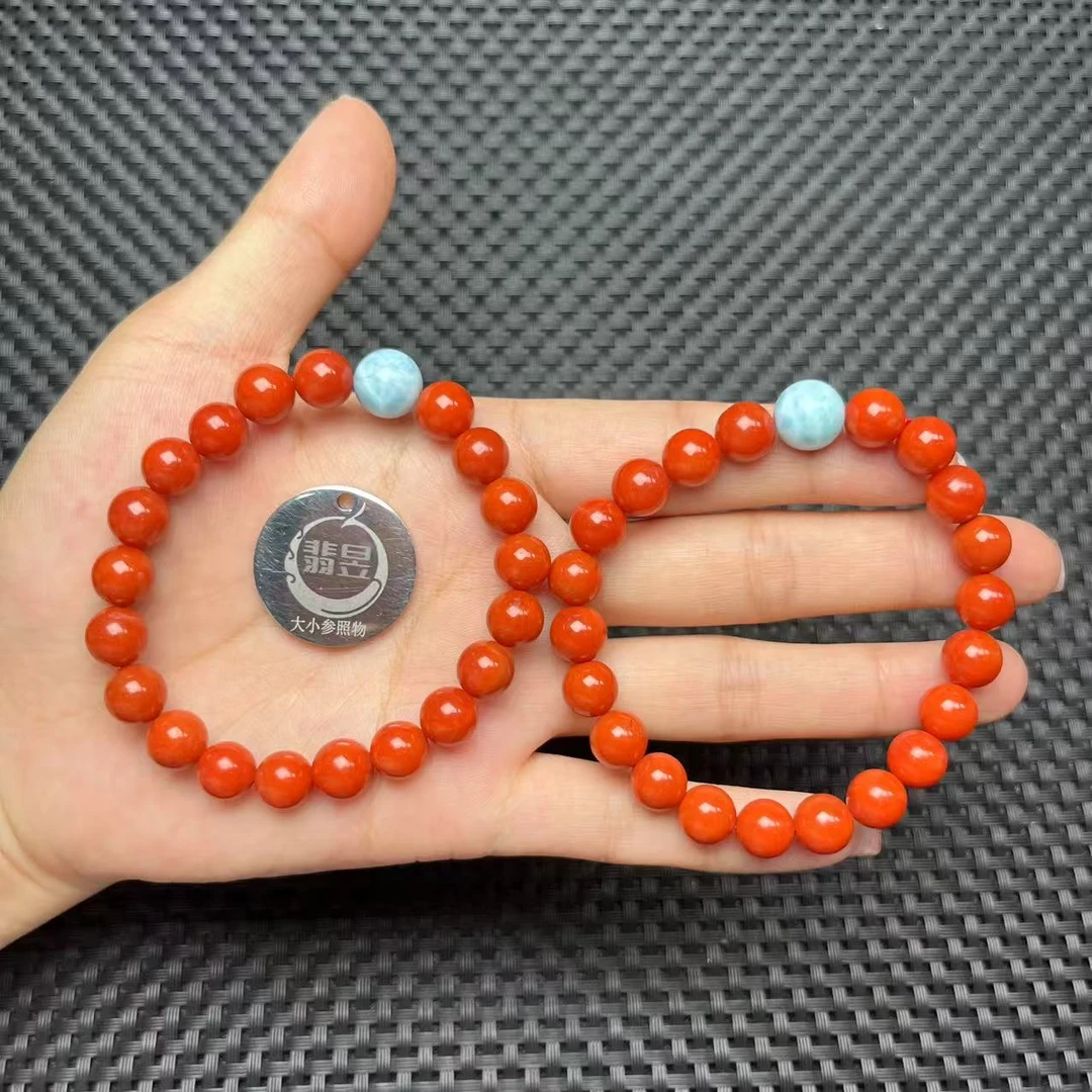翡昱-N21-30881-南红手串/约8+/约20颗/-多样性发其一-C