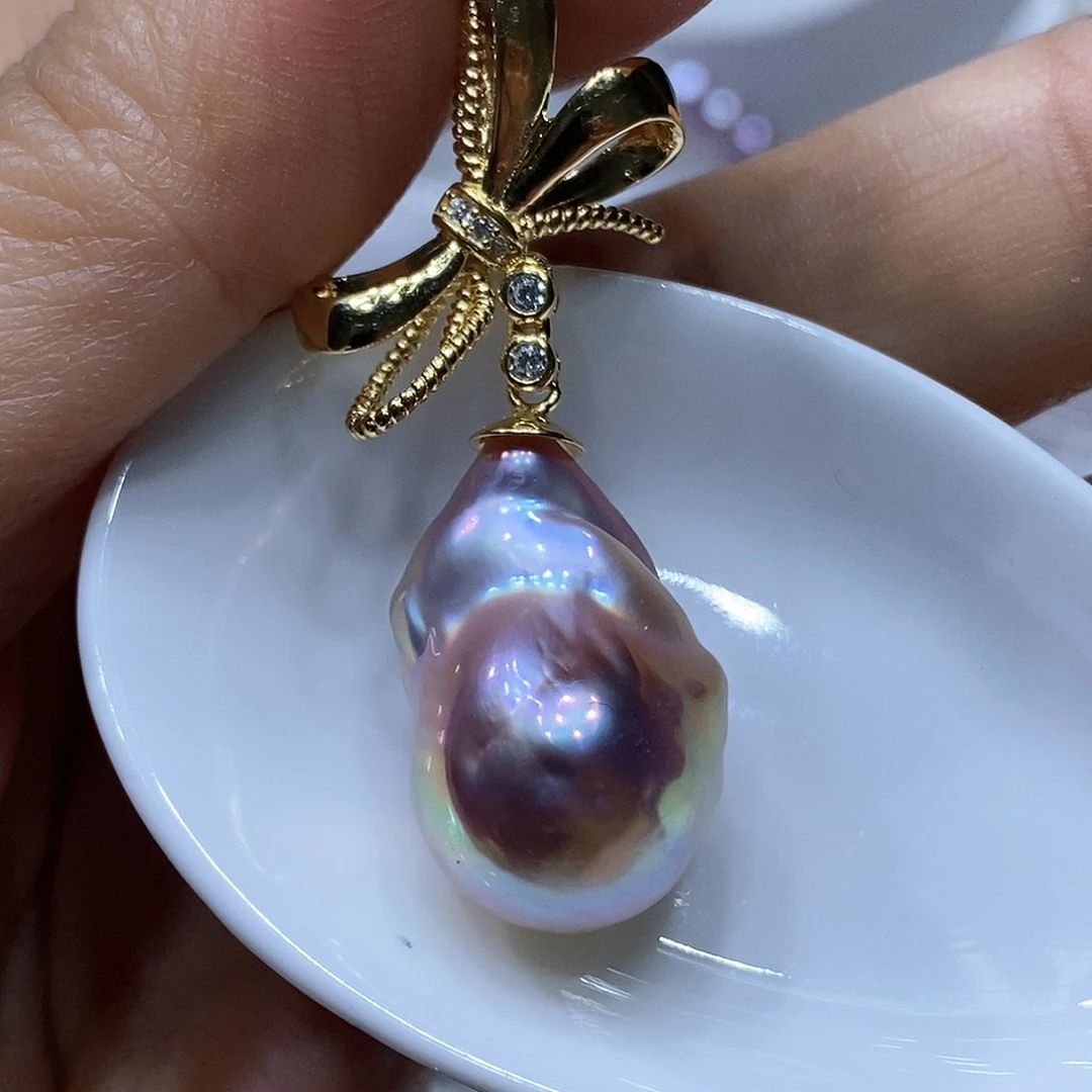 淡水珍珠吊坠银S925镶嵌