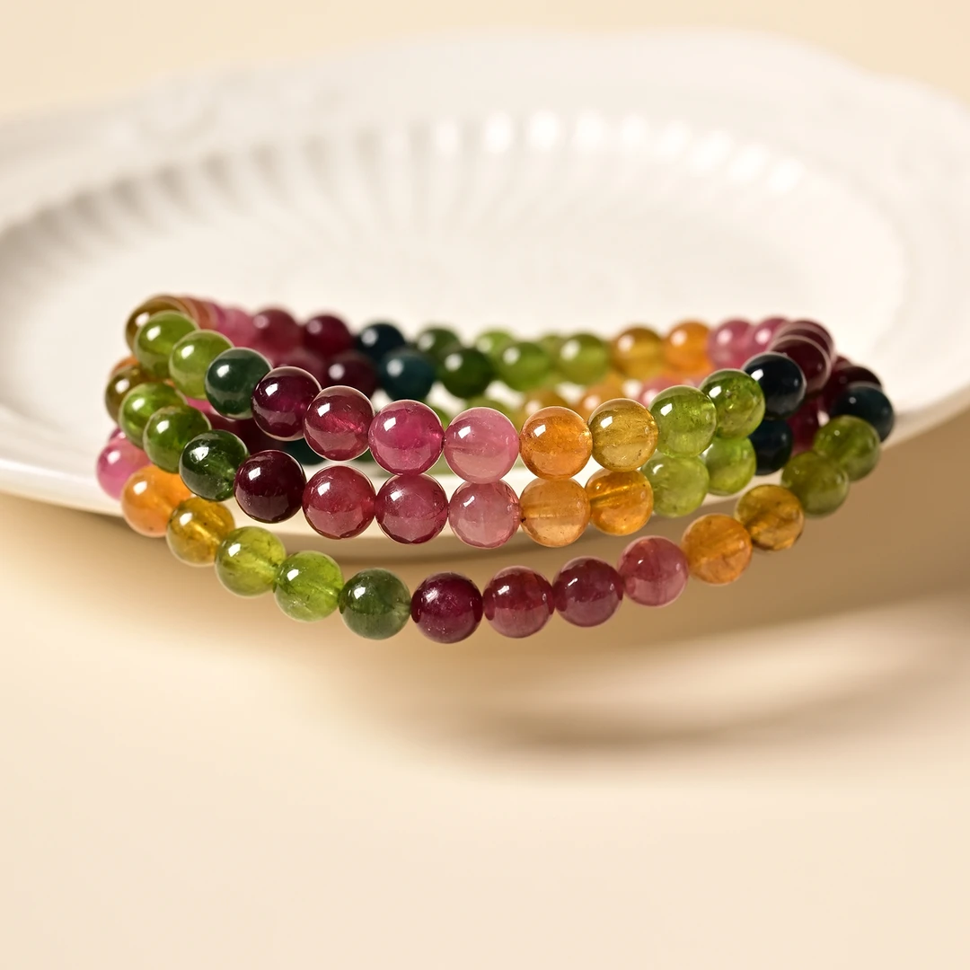 九福晶典 糖果碧玺幻彩奇遇多圈手串（多样性发货） JFYS313050