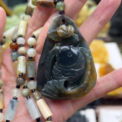 岫玉未镶嵌挂件挂件