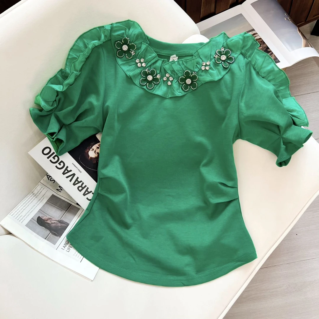 【MUMZ-木子】原创手工缝花上衣轻盈透气百搭不撞衫春夏款