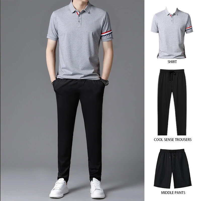 孙尚男士新款夏季时尚套装简约百搭休闲宽松透气潮流短袖套装7321