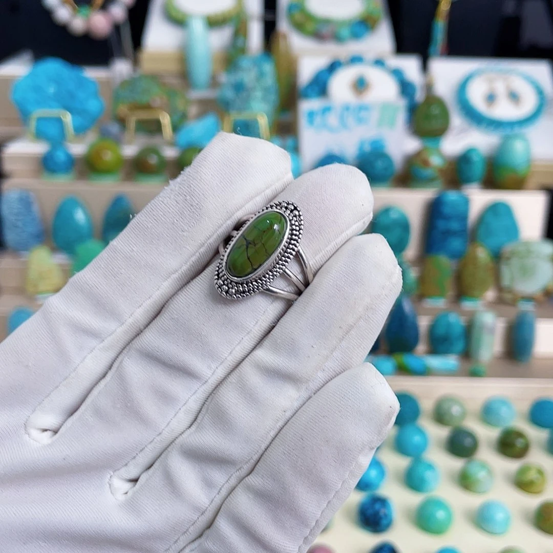 绿松石银S925镶嵌颈饰