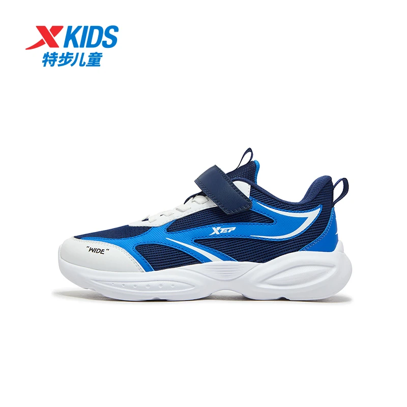 特步儿童春新款魔术贴跑步鞋中大童软底轻便运动鞋675115119016