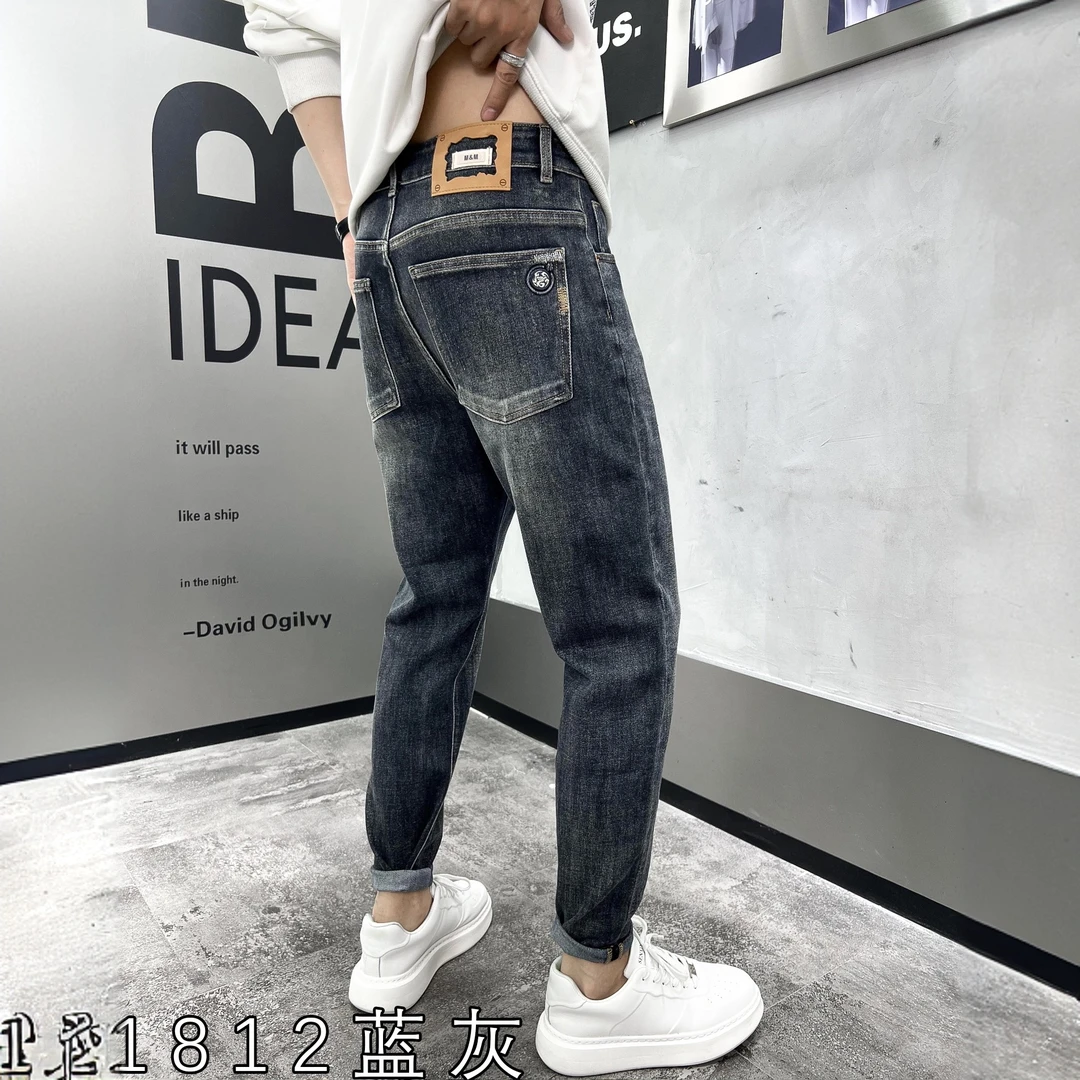 秋冬时尚男士修身小脚牛仔裤