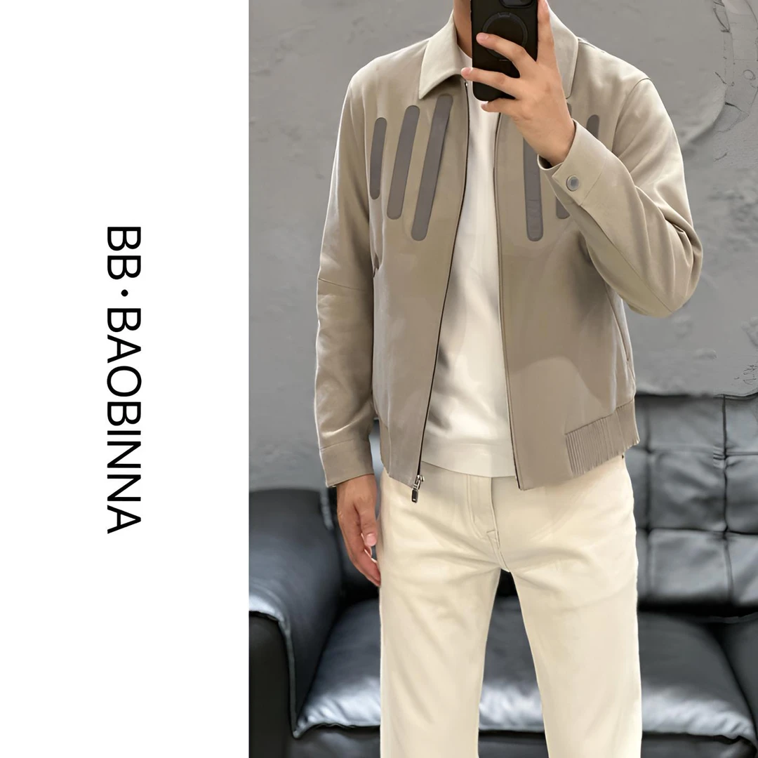小野· 男装 | 男士翻领复古老钱风夹克外套667206