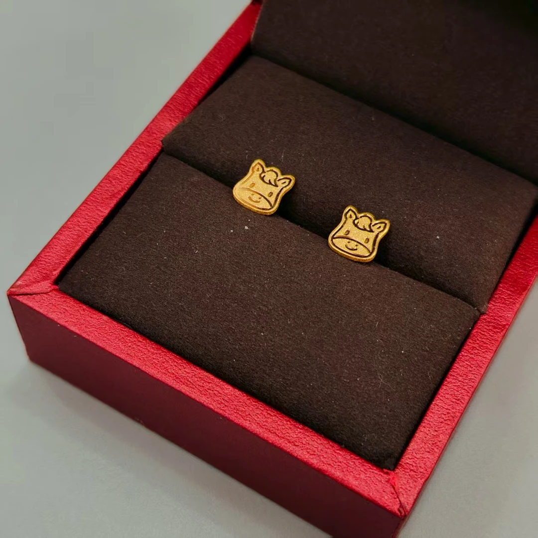 珺铺黄金 足金999【一店】5G小马直针耳饰