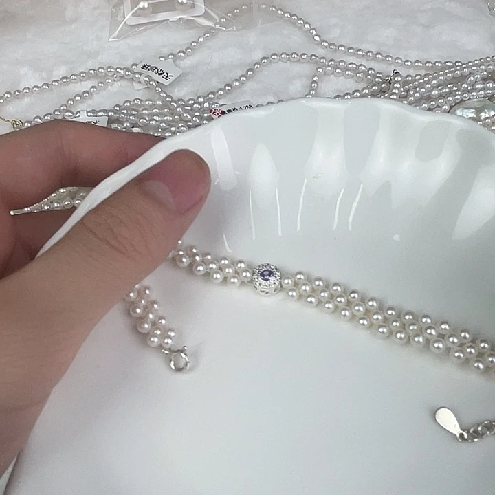 天然珍珠淡水珍珠银S925镶嵌