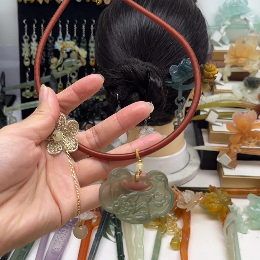 蛇纹石玉合金发簪