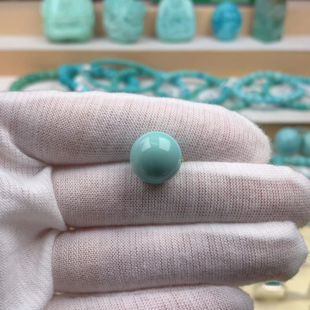 未镶嵌绿松石珠宝奇石12.7mm