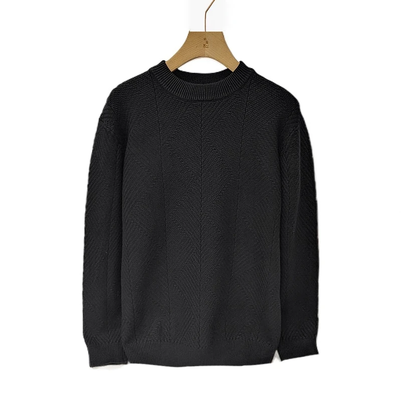 男士长袖时尚休闲百搭秋季新款打底纯色针织中领毛衣61606