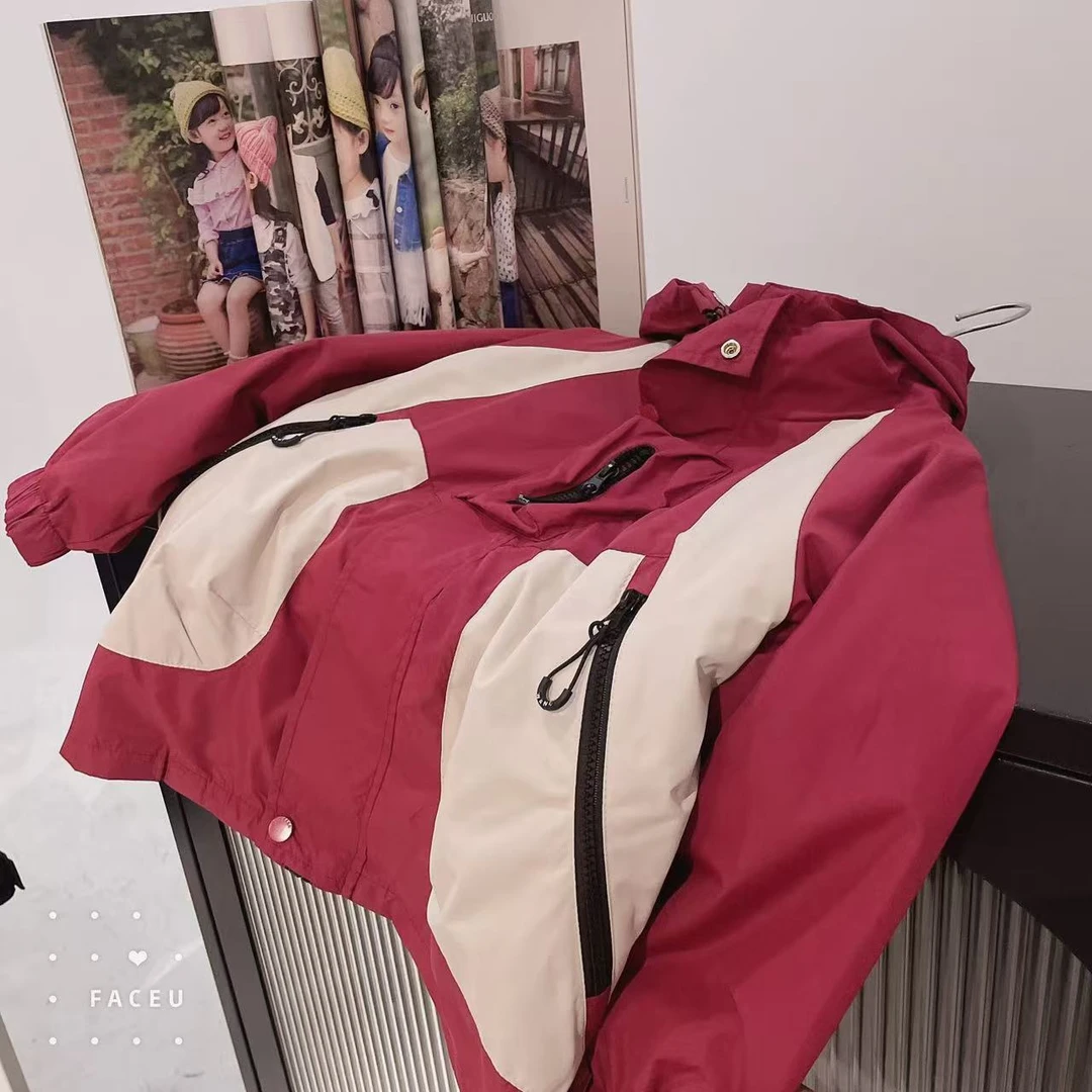 502114《个别内胆有染色》韩版儿童休闲潮流三合一冲锋衣外套