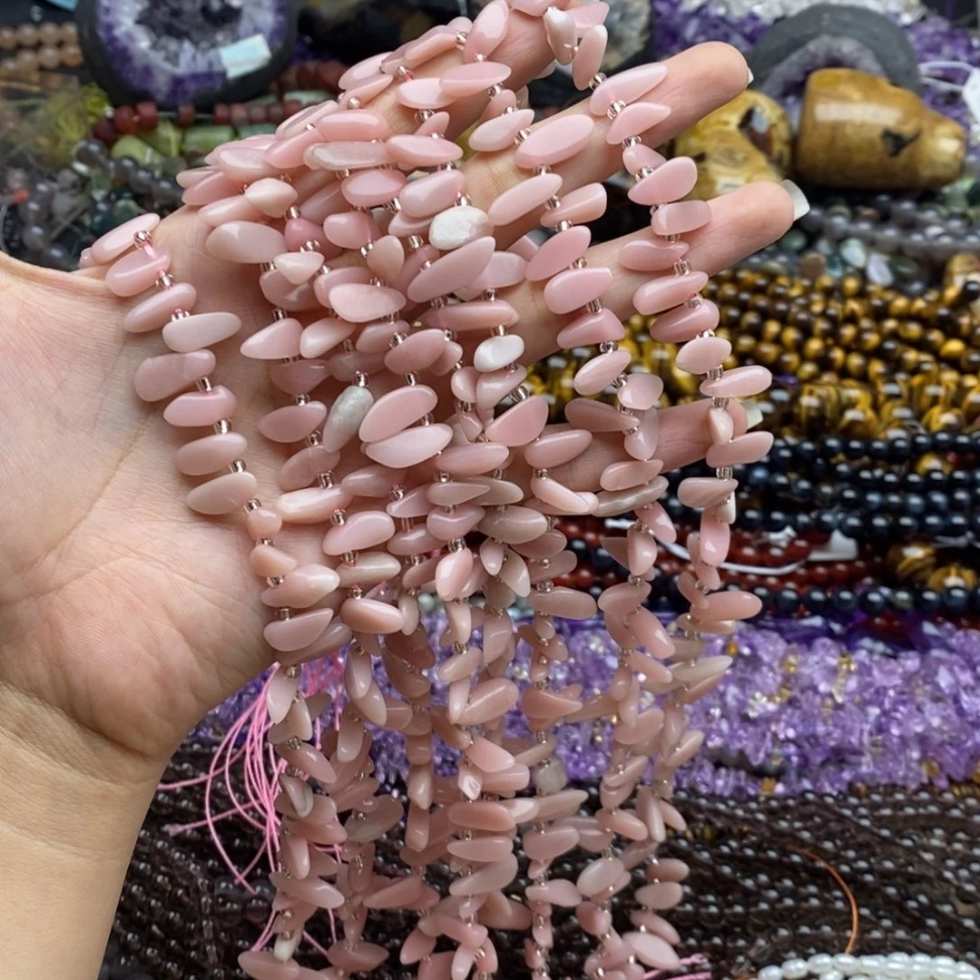 玛瑙/玉髓未镶嵌珠宝半成品一条纯天然粉澳宝牙牙款