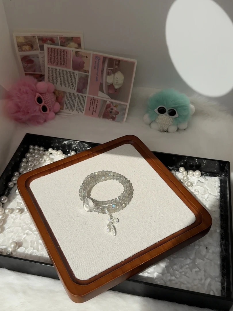 合金合成锆石手链 [灰月三圈]设计款手串天然饰品 完美主义慎拍