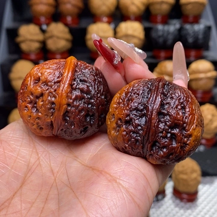 文玩核桃把件七彩元宝37号