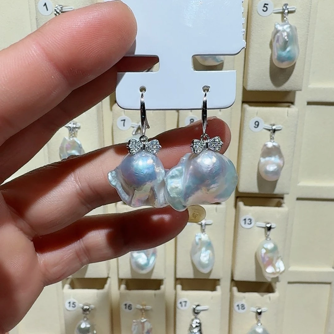 萱***宝淡水珍珠银S925镶嵌吊坠(不含链)