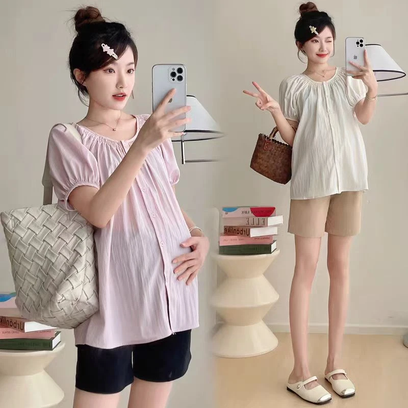 5226款号孕妇时尚夏季孕妇装夏装夏天短袖上衣韩版怀孕潮妈