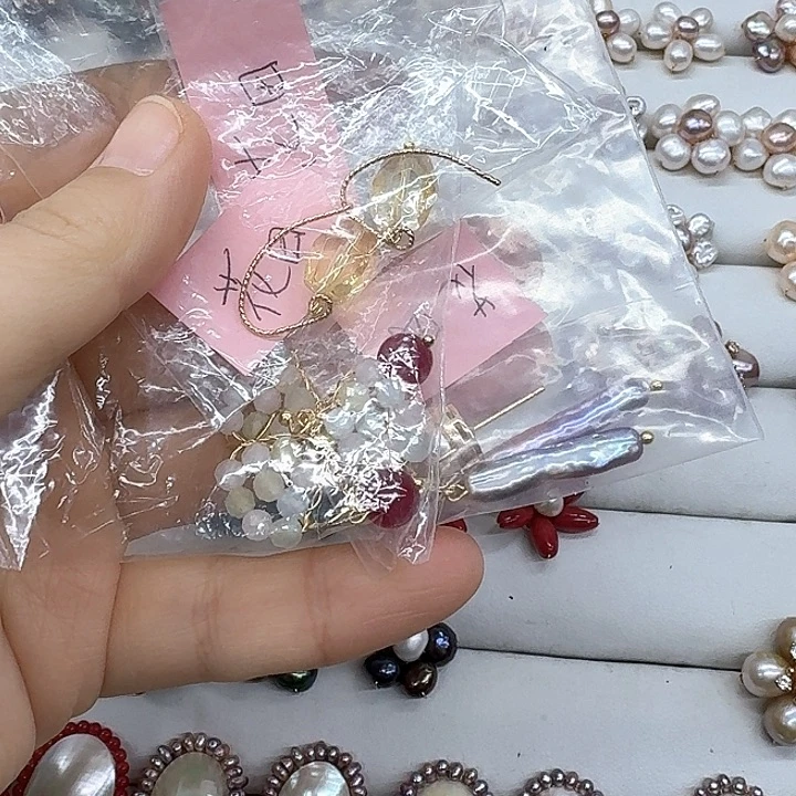 淡水珍珠耳坠银S925镶嵌