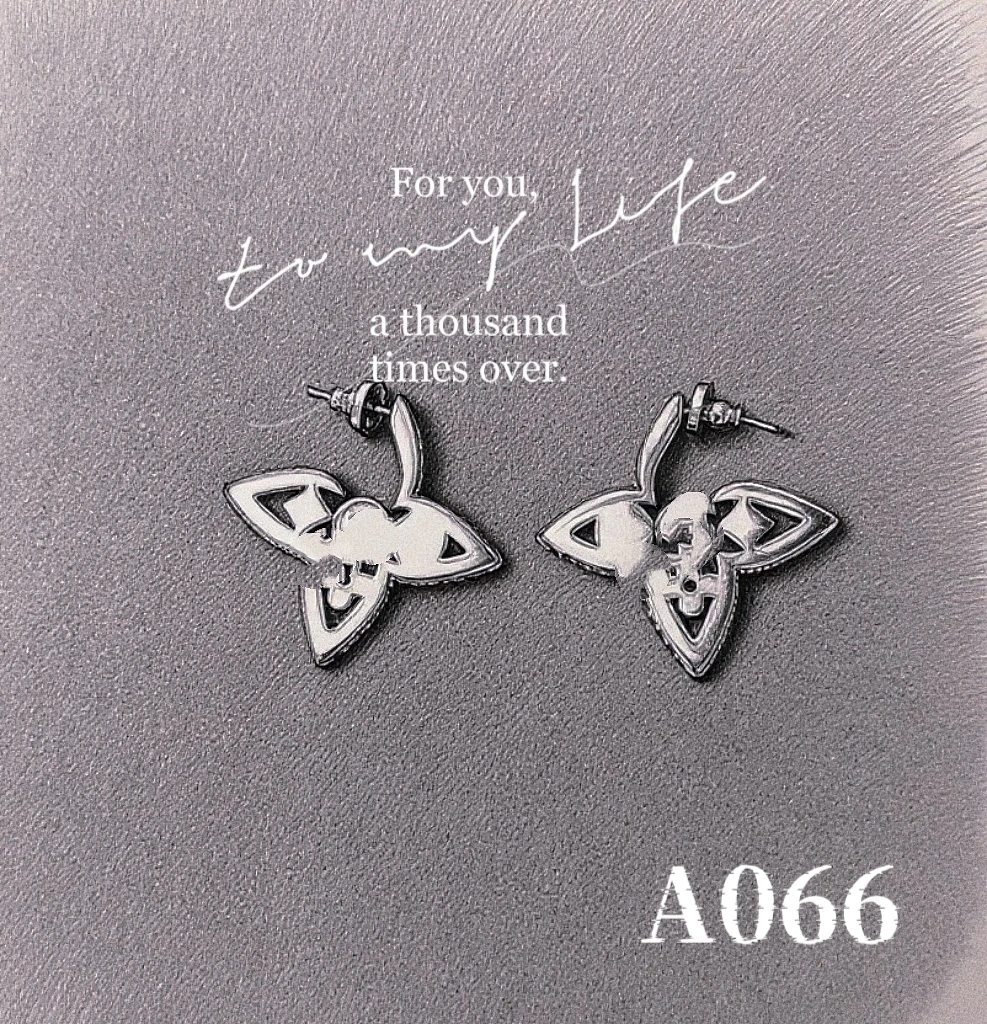 铜合金珐琅耳饰 A066-老花大花彩色高级珐琅耳环