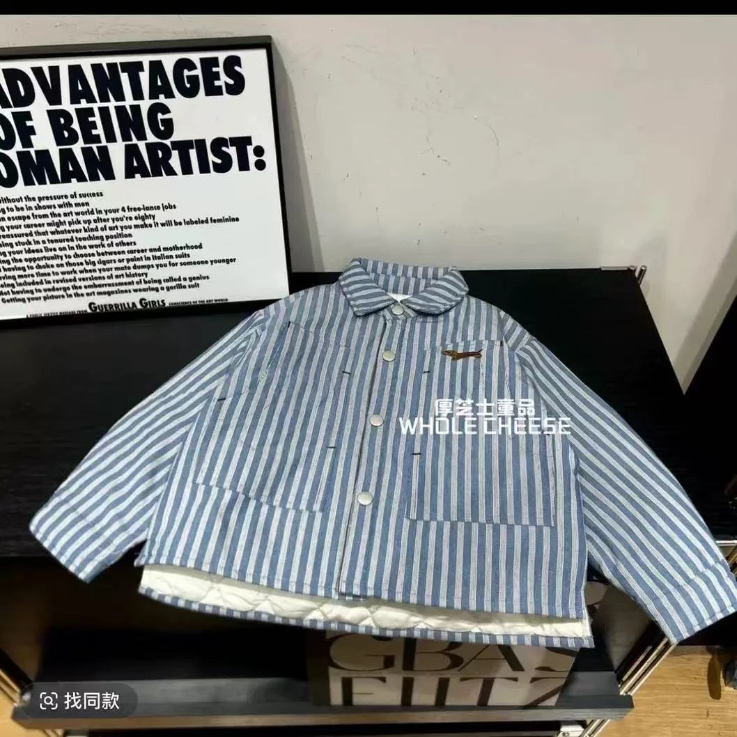 WT-2413韩版男宝衬衫外套加棉洋气加厚保暖百搭外套