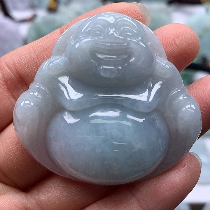 翡翠未镶嵌颈饰大佛卡厚装11+